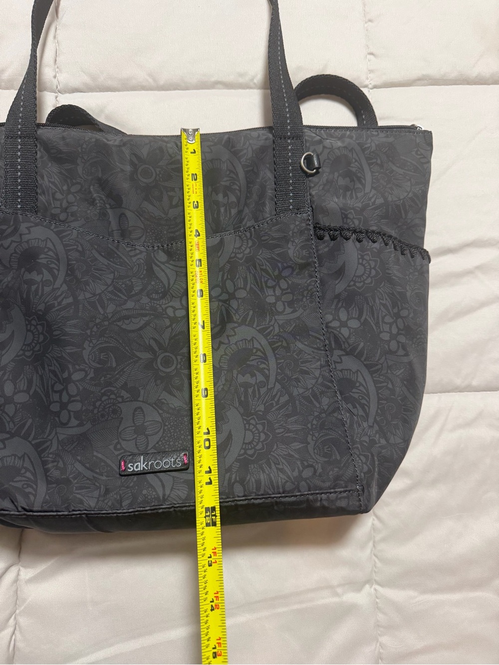 Sakroots Tacoma Tote in the "Black Spirit Desert" print. - Picture 10 of 10